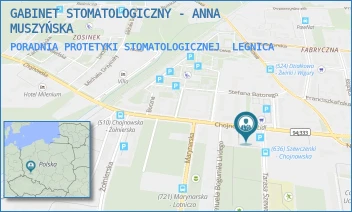 PORADNIA PROTETYKI STOMATOLOGICZNEJ - GABINET STOMATOLOGICZNY - ANNA MUSZYŃSKA - UL. CHOJNOWSKA 112/208,  LEGNICA