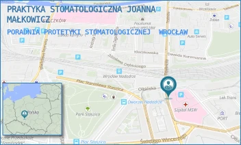 PORADNIA PROTETYKI STOMATOLOGICZNEJ - PRAKTYKA STOMATOLOGICZNA JOANNA MAŁKOWICZ - UL. OŁBIŃSKA 32,  WROCŁAW