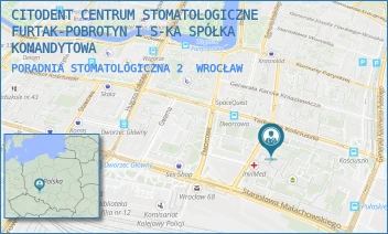 PORADNIA STOMATOLOGICZNA 2 - CITODENT CENTRUM STOMATOLOGICZNE FURTAK-POBROTYN I S-KA SPÓŁKA KOMANDYTOWA - UL. GEN. JANA HENRYKA DĄBROWSKIEGO 40/133,  WROCŁAW