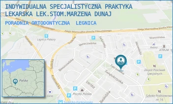 PORADNIA ORTODONTYCZNA - INDYWIDUALNA SPECJALISTYCZNA PRAKTYKA LEKARSKA LEK.STOM.MARZENA DUNAJ - UL. TATRZAŃSKA 2,  LEGNICA