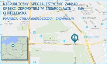 PORADNIA OTOLARYNGOLOGICZNA - NIEPUBLICZNY SPECJALISTYCZNY ZAKŁAD OPIEKI ZDROWOTNEJ W INOWROCŁAWIU - EWA CHMIELEWSKA - ŚWIĘTOKRZYSKA 28,  INOWROCŁAW