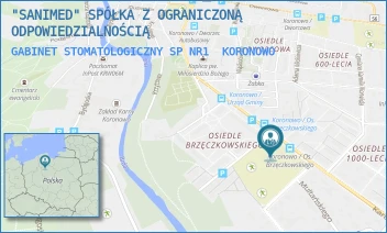GABINET STOMATOLOGICZNY SP NR1 - "SANIMED" SPÓŁKA Z OGRANICZONĄ ODPOWIEDZIALNOŚCIĄ - POMIANOWSKIEGO 16,  KORONOWO
