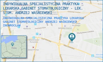 INDYWIDUALNA SPECJALISTYCZNA PRAKTYKA LEKARSKA GABINET STOMATOLOGICZNY ANDRZEJ WAŚNIEWSKI - INDYWIDUALNA SPECJALISTYCZNA PRAKTYKA LEKARSKA GABINET STOMATOLOGICZNY - LEK. STOM. ANDRZEJ WAŚNIEWSKI - CEGIELNA 45,  INOWROCŁAW
