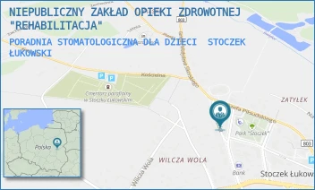 PORADNIA STOMATOLOGICZNA DLA DZIECI - NIEPUBLICZNY ZAKŁAD OPIEKI ZDROWOTNEJ "REHABILITACJA" - PLAC TADEUSZA KOŚCIUSZKI 14,  STOCZEK ŁUKOWSKI