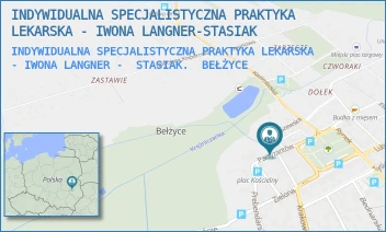 INDYWIDUALNA SPECJALISTYCZNA PRAKTYKA LEKARSKA - IWONA LANGNER -  STASIAK. - INDYWIDUALNA SPECJALISTYCZNA PRAKTYKA LEKARSKA - IWONA LANGNER-STASIAK - PARTYZANTÓW 6,  BEŁŻYCE