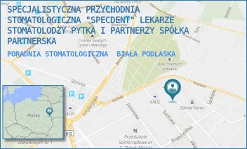 PORADNIA STOMATOLOGICZNA - SPECJALISTYCZNA PRZYCHODNIA STOMATOLOGICZNA "SPECDENT" LEKARZE STOMATOLODZY SERAFINOWICZ-KUSZNERUK I PARTNERZY SPÓŁKA PARTNERSKA - PROSTA 35,  BIAŁA PODLASKA