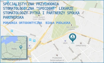 PORADNIA ORTODONTYCZNA - SPECJALISTYCZNA PRZYCHODNIA STOMATOLOGICZNA "SPECDENT" LEKARZE STOMATOLODZY SERAFINOWICZ-KUSZNERUK I PARTNERZY SPÓŁKA PARTNERSKA - PROSTA 35,  BIAŁA PODLASKA