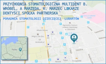 PORADNIA STOMATOLOGII DZIECIĘCEJ - PRZYCHODNIA STOMATOLOGICZNA MULTIDENT B. WRÓBEL, A MARZĘDA, K. MARZEC LEKARZE DENTYŚCI SPÓŁKA PARTNERSKA - 1 MAJA 66,  LUBARTÓW