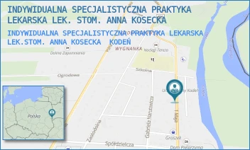 INDYWIDUALNA SPECJALISTYCZNA PRAKTYKA LEKARSKA LEK.STOM. ANNA KOSECKA - INDYWIDUALNA SPECJALISTYCZNA PRAKTYKA LEKARSKA LEK. STOM. ANNA KOSECKA - 1-GO MAJA 33,  KODEŃ