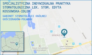 GABINET STOMATOLOGII OGÓLNEJ - SPECJALISTYCZNA INDYWIDUALNA PRAKTYKA STOMATOLOGICZNA LEK. STOM. EDYTA KOSSOWSKA-IDLER - OS. POM 11,  GOŚCIERADÓW-FOLWARK
