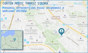 PORADNIA ORTODONTYCZNA PASAŻ URSYNOWSKI 9 - CORTEN MEDIC TOMASZ SIKORA - PASAŻ URSYNOWSKI 9,  WARSZAWA URSYNÓW
