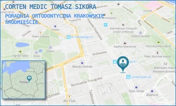 PORADNIA ORTODONTYCZNA KRAKOWSKIE - CORTEN MEDIC TOMASZ SIKORA - KRAKOWSKIE PRZEDMIEŚCIE 24,  ŚRÓDMIEŚCIE
