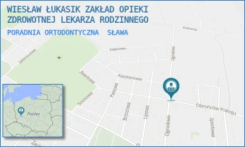 PORADNIA ORTODONTYCZNA - WIESŁAW ŁUKASIK ZAKŁAD OPIEKI ZDROWOTNEJ LEKARZA RODZINNEGO - UL. OGRODOWA 1,  SŁAWA