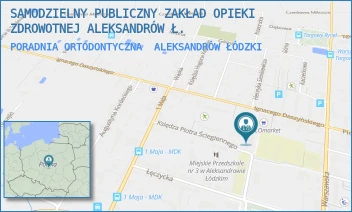 PORADNIA ORTODONTYCZNA - SAMODZIELNY PUBLICZNY ZAKŁAD OPIEKI ZDROWOTNEJ ALEKSANDRÓW Ł. - UL. MARII SKŁODOWSKIEJ - CURIE 1,  ALEKSANDRÓW ŁÓDZKI