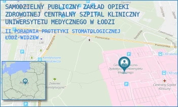 II PORADNIA PROTETYKI STOMATOLOGICZNEJ - SAMODZIELNY PUBLICZNY ZAKŁAD OPIEKI ZDROWOTNEJ CENTRALNY SZPITAL KLINICZNY UNIWERSYTETU MEDYCZNEGO W ŁODZI - UL. POMORSKA 251,  ŁÓDŹ-WIDZEW