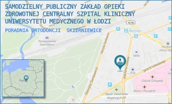 PORADNIA ORTODONCJI - SAMODZIELNY PUBLICZNY ZAKŁAD OPIEKI ZDROWOTNEJ CENTRALNY SZPITAL KLINICZNY UNIWERSYTETU MEDYCZNEGO W ŁODZI - UL. JOACHIMA LELEWELA 5,  SKIERNIEWICE