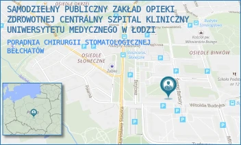 PORADNIA CHIRURGII STOMATOLOGICZNEJ - SAMODZIELNY PUBLICZNY ZAKŁAD OPIEKI ZDROWOTNEJ CENTRALNY SZPITAL KLINICZNY UNIWERSYTETU MEDYCZNEGO W ŁODZI - UL. ŚW. BARBARY 1,  BEŁCHATÓW