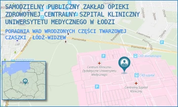 PORADNIA WAD WRODZONYCH CZĘŚCI TWARZOWEJ CZASZKI - SAMODZIELNY PUBLICZNY ZAKŁAD OPIEKI ZDROWOTNEJ CENTRALNY SZPITAL KLINICZNY UNIWERSYTETU MEDYCZNEGO W ŁODZI - UL. POMORSKA 251,  ŁÓDŹ-WIDZEW