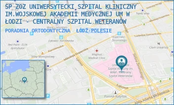 PORADNIA ORTODONTYCZNA - SP ZOZ UNIWERSYTECKI SZPITAL KLINICZNY NR 2 UNIWERSYTETU MEDYCZNEGO  W ŁODZI - UL. STEFANA ŻEROMSKIEGO 113,  ŁÓDŹ-POLESIE