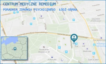 PORADNIA ZDROWIA PSYCHICZNEGO - CENTRUM MEDYCZNE REMEDIUM - UL. GEN. JAROSŁAWA DĄBROWSKIEGO 15 B,  ŁÓDŹ-GÓRNA