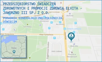 PORADNIA GINEKOLOGICZNO-POŁOŻNICZA - PRZEDSIĘBIORSTWO ŚWIADCZEŃ ZDROWOTNYCH I PROMOCJI ZDROWIA ELVITA - JAWORZNO III SP. Z O.O. - UL. CHEMIKÓW 5,  OŚWIĘCIM