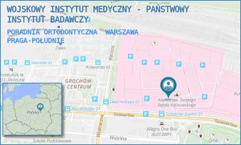 PORADNIA ORTODONTYCZNA - WOJSKOWY INSTYTUT MEDYCZNY - PAŃSTWOWY INSTYTUT BADAWCZY - SZASERÓW 128,  WARSZAWA PRAGA-POŁUDNIE