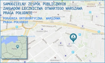 PORADNIA ORTODONTYCZNA - SAMODZIELNY ZESPÓŁ PUBLICZNYCH ZAKŁADÓW LECZNICTWA OTWARTEGO WARSZAWA PRAGA POŁUDNIE - KORYTNICKA 42/44,  WARSZAWA PRAGA-POŁUDNIE