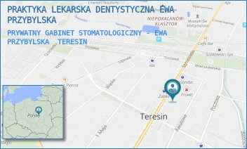 PRYWATNY GABINET STOMATOLOGICZNY - EWA PRZYBYLSKA - PRAKTYKA LEKARSKA DENTYSTYCZNA EWA PRZYBYLSKA - SZYMANOWSKA 17,  TERESIN