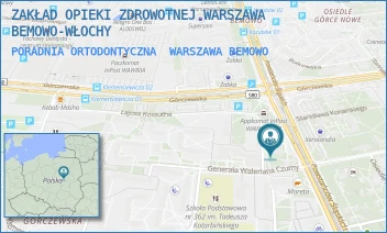 PORADNIA ORTODONTYCZNA - ZAKŁAD OPIEKI ZDROWOTNEJ WARSZAWA BEMOWO-WŁOCHY - WALERIANA CZUMY 1,  WARSZAWA BEMOWO