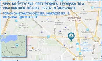 PORADNIA STOMATOLOGICZNA NOWOWIEJSKA 5 - SPECJALISTYCZNA PRZYCHODNIA LEKARSKA DLA PRACOWNIKÓW WOJSKA SPZOZ W WARSZAWIE - NOWOWIEJSKA 5.,  WARSZAWA ŚRÓDMIEŚCIE