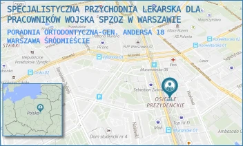 PORADNIA ORTODONTYCZNA-GEN. ANDERSA 18 - SPECJALISTYCZNA PRZYCHODNIA LEKARSKA DLA PRACOWNIKÓW WOJSKA SPZOZ W WARSZAWIE - GEN.ANDERSA 18,  WARSZAWA ŚRÓDMIEŚCIE