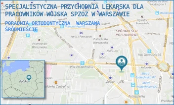 PORADNIA ORTODONTYCZNA - SPECJALISTYCZNA PRZYCHODNIA LEKARSKA DLA PRACOWNIKÓW WOJSKA SPZOZ W WARSZAWIE - NOWOWIEJSKA 5.,  WARSZAWA ŚRÓDMIEŚCIE