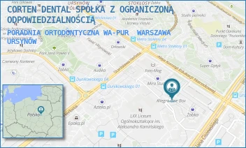 PORADNIA ORTODONTYCZNA WA-PUR - CORTEN DENTAL SPÓŁKA Z OGRANICZONĄ ODPOWIEDZIALNOŚCIĄ - PASAŻ URSYNOWSKI 9/U15,  WARSZAWA URSYNÓW