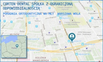 PORADNIA ORTODONTYCZNA WA-MŁY - CORTEN DENTAL SPÓŁKA Z OGRANICZONĄ ODPOWIEDZIALNOŚCIĄ - MŁYNARSKA 26/28/U1,  WARSZAWA WOLA