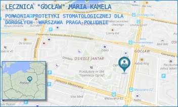 PORADNIA PROTETYKI STOMATOLOGICZNEJ DLA DOROSŁYCH - LECZNICA "GOCŁAW" MARIA KAMELA - FIELDORFA 5,  WARSZAWA PRAGA-POŁUDNIE