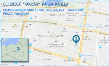 PORADNIA ORTODONTYCZNA DLA DZIECI - LECZNICA "GOCŁAW" MARIA KAMELA - FIELDORFA 5,  WARSZAWA PRAGA-POŁUDNIE