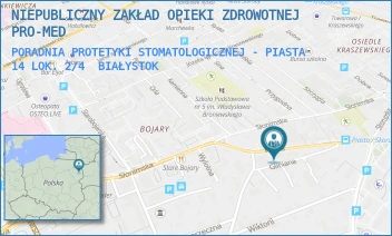 PORADNIA PROTETYKI STOMATOLOGICZNEJ - PIASTA 14 LOK. 2/4 - NIEPUBLICZNY ZAKŁAD OPIEKI ZDROWOTNEJ PRO-MED - PIASTA 14,  BIAŁYSTOK