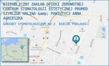 GABINET STOMATOLOGICZNY NR 2 - NIEPUBLICZNY ZAKŁAD OPIEKI ZDROWOTNEJ CENTRUM STOMATOLOGII ESTETYCZNEJ PROMED SZYMCZUK HALINA &amp; PANIUTYCZ ANNA AGNIESZKA - OGRODOWA 7A/1,  BIELSK PODLASKI