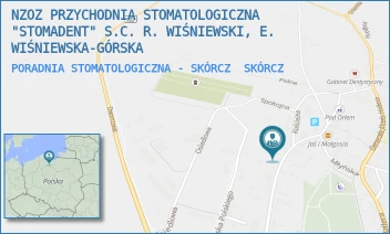 PORADNIA STOMATOLOGICZNA - SKÓRCZ - NZOZ PRZYCHODNIA STOMATOLOGICZNA "STOMADENT" S.C. R. WIŚNIEWSKI, E. WIŚNIEWSKA-GÓRSKA - UL. GŁÓWNA 6,  SKÓRCZ