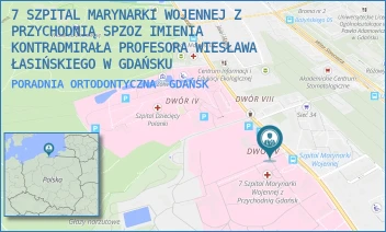 PORADNIA ORTODONTYCZNA - 7 SZPITAL MARYNARKI WOJENNEJ Z PRZYCHODNIĄ SPZOZ IMIENIA KONTRADMIRAŁA PROFESORA WIESŁAWA ŁASIŃSKIEGO W GDAŃSKU - UL. POLANKI 117,  GDAŃSK