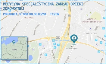 PORADNIA STOMATOLOGICZNA - MEDYCYNA SPECJALISTYCZNA ZAKŁAD OPIEKI ZDROWOTNEJ - UL. WOJSKA POLSKIEGO 28/1,  TCZEW