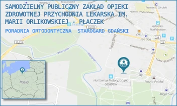 PORADNIA ORTODONTYCZNA - SAMODZIELNY PUBLICZNY ZAKŁAD OPIEKI ZDROWOTNEJ PRZYCHODNIA LEKARSKA IM. MARII ORLIKOWSKIEJ - PŁACZEK - UL. GEN. JÓZEFA HALLERA 21,  STAROGARD GDAŃSKI