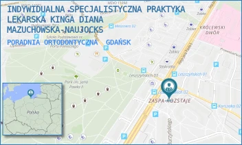 PORADNIA ORTODONTYCZNA - INDYWIDUALNA SPECJALISTYCZNA PRAKTYKA LEKARSKA KINGA DIANA MAZUCHOWSKA-NAUJOCKS - BURZYŃSKIEGO 1/16,  GDAŃSK