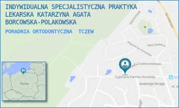 PORADNIA ORTODONTYCZNA - INDYWIDUALNA SPECJALISTYCZNA PRAKTYKA LEKARSKA KATARZYNA AGATA BORCOWSKA-POLAKOWSKA - UL. JÓZEFA CHEŁMOŃSKIEGO 17,  TCZEW