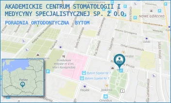 PORADNIA ORTODONTYCZNA - UNIWERSYTECKIE CENTRUM STOMATOLOGII ŚLĄSKIEGO UNIWERSYTETU MEDYCZNEGO W KATOWICACH SPÓŁKA Z OGRANICZONĄ ODPOWIEDZIALNOŚCIĄ - UL. PL. AKADEMICKI 17,  BYTOM