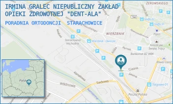 PORADNIA ORTODONCJI - IRMINA GRALEC NIEPUBLICZNY ZAKŁAD OPIEKI ZDROWOTNEJ "DENT-ALA" - SPÓŁDZIELCZA 21,  STARACHOWICE