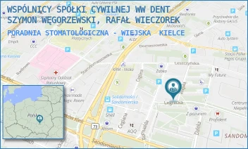 PORADNIA STOMATOLOGICZNA - WIEJSKA - WSPÓLNICY SPÓŁKI CYWILNEJ WW DENT SZYMON WĘGORZEWSKI, RAFAŁ WIECZOREK - WIEJSKA 29,  KIELCE