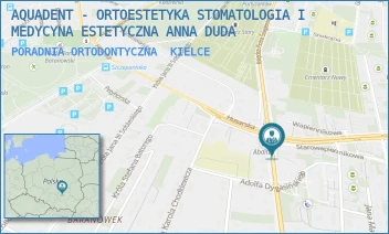 PORADNIA ORTODONTYCZNA - AQUADENT - ORTOESTETYKA STOMATOLOGIA I MEDYCYNA ESTETYCZNA ANNA DUDA - KS. PIOTRA ŚCIEGIENNEGO 81/6,  KIELCE