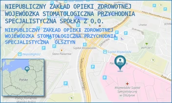 NIEPUBLICZNY ZAKŁAD OPIEKI ZDROWOTNEJ WOJEWÓDZKA STOMATOLOGICZNA PRZYCHODNIA SPECJALISTYCZNA - NIEPUBLICZNY ZAKŁAD OPIEKI ZDROWOTNEJ WOJEWÓDZKA STOMATOLOGICZNA PRZYCHODNIA SPECJALISTYCZNA SPÓŁKA Z O.O. - ŻOŁNIERSK 18,  OLSZTYN