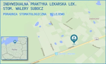 PORADNIA STOMATOLOGICZNA - INDYWIDUALNA PRAKTYKA LEKARSKA LEK. STOM. WALERY SUBOCZ - LIPOWA 4,  MILEJEWO